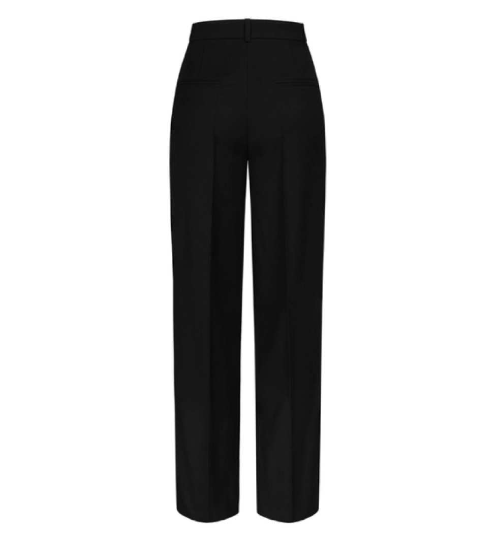 BAZHANE Woolen pants on a medium fit black