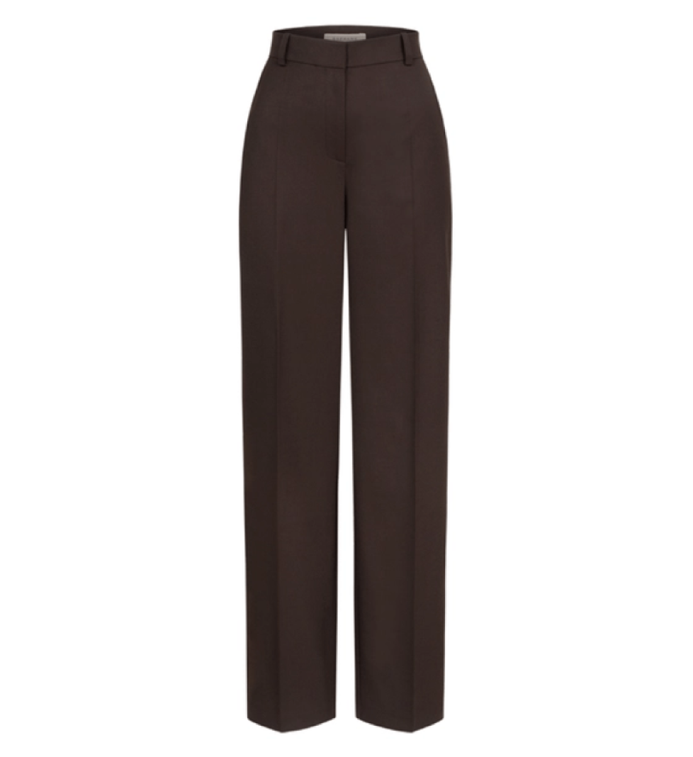 BAZHANE Woolen pants on a medium fit with arrows brown
