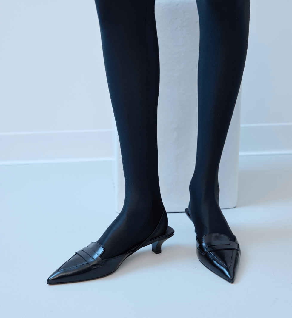 BAZHANE Fatale slingbacks black