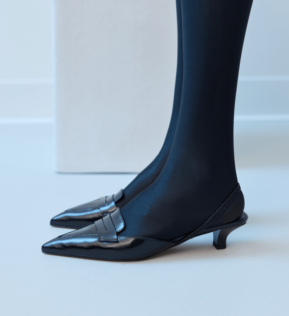 BAZHANE Fatale slingbacks black