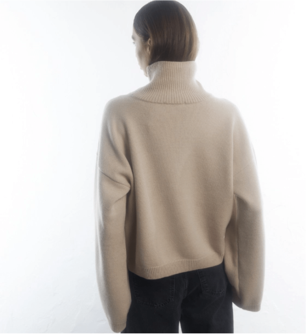 BAZHANE cropped oversized sweater beige