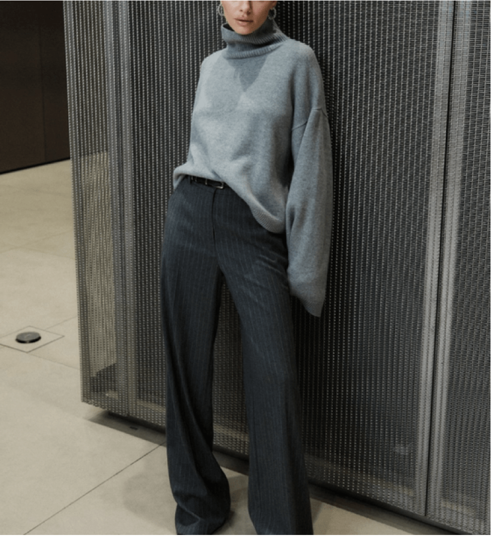 BAZHANE cropped oversized sweater grey