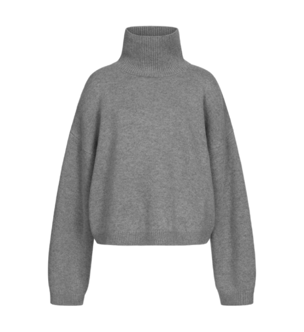 BAZHANE cropped oversized sweater grey