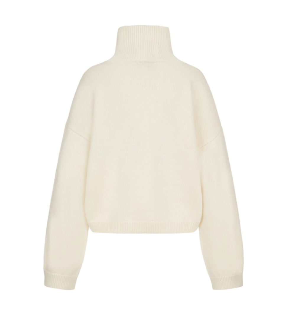 BAZHANE cropped oversized sweater milk