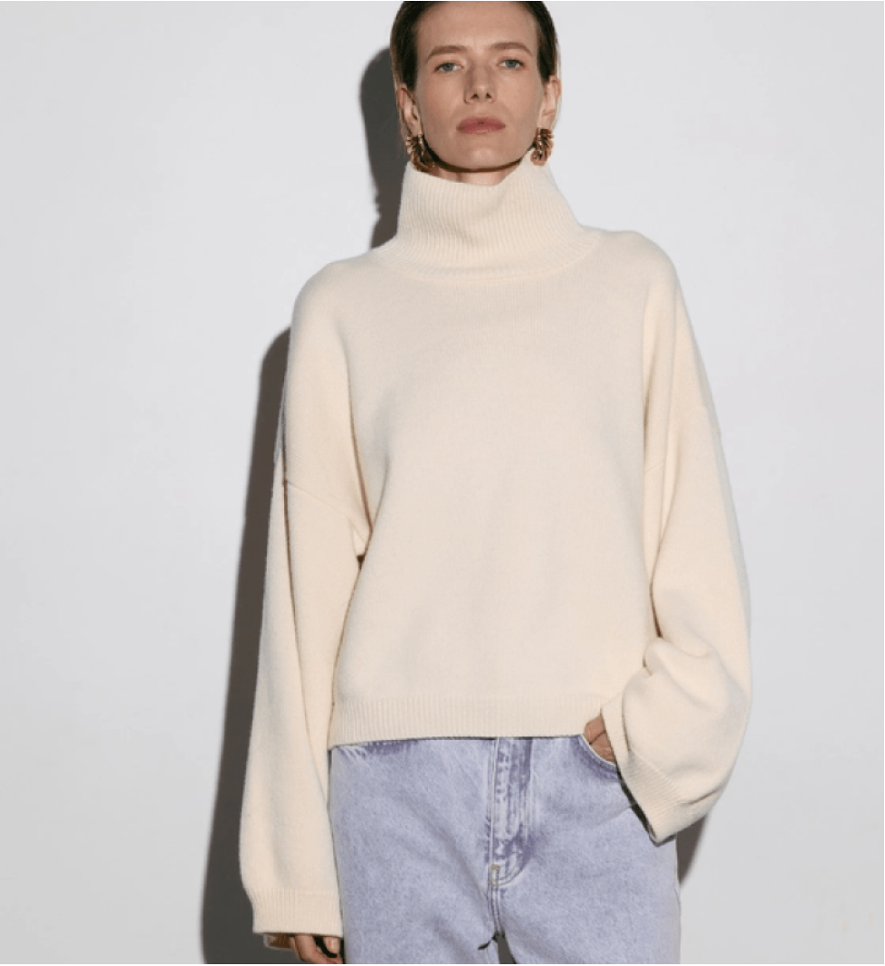 BAZHANE cropped oversized sweater milk