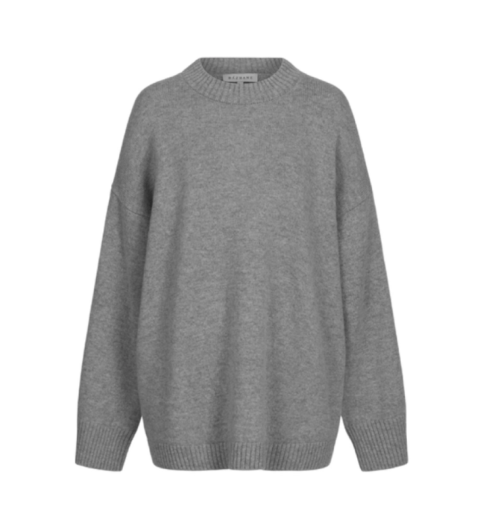 BAZHANE elongated oversized sweater grey