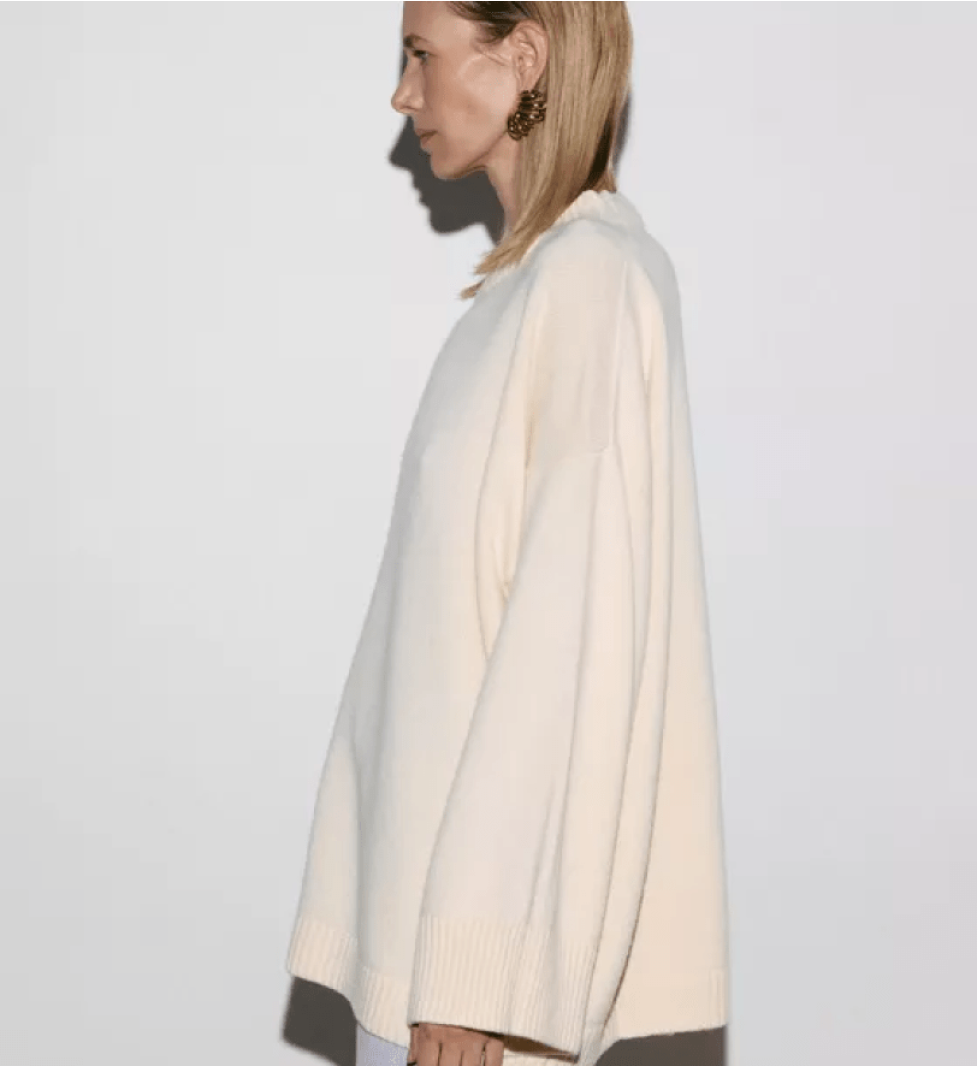 BAZHANE elongated oversized sweater milk