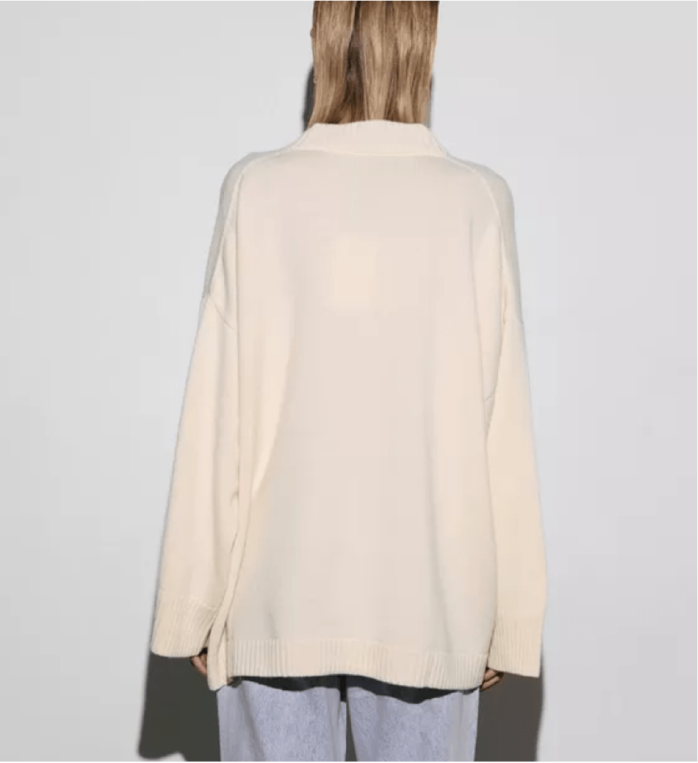 BAZHANE elongated oversized sweater milk