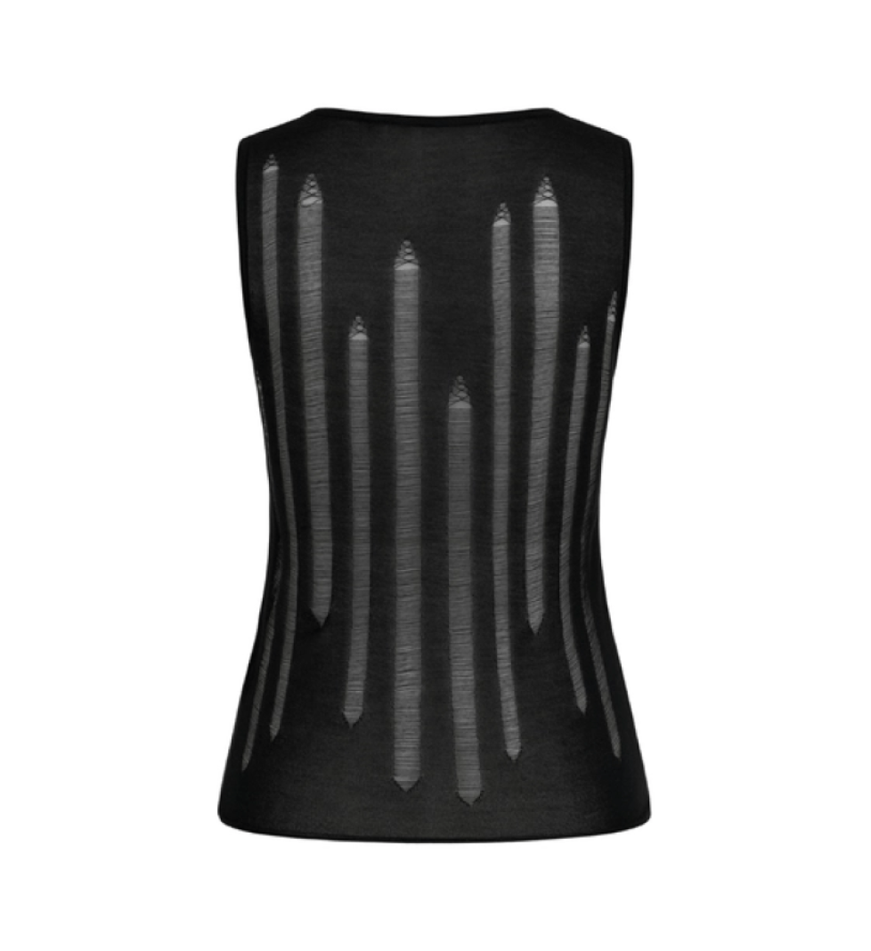 BAZHANE tank top knitted black