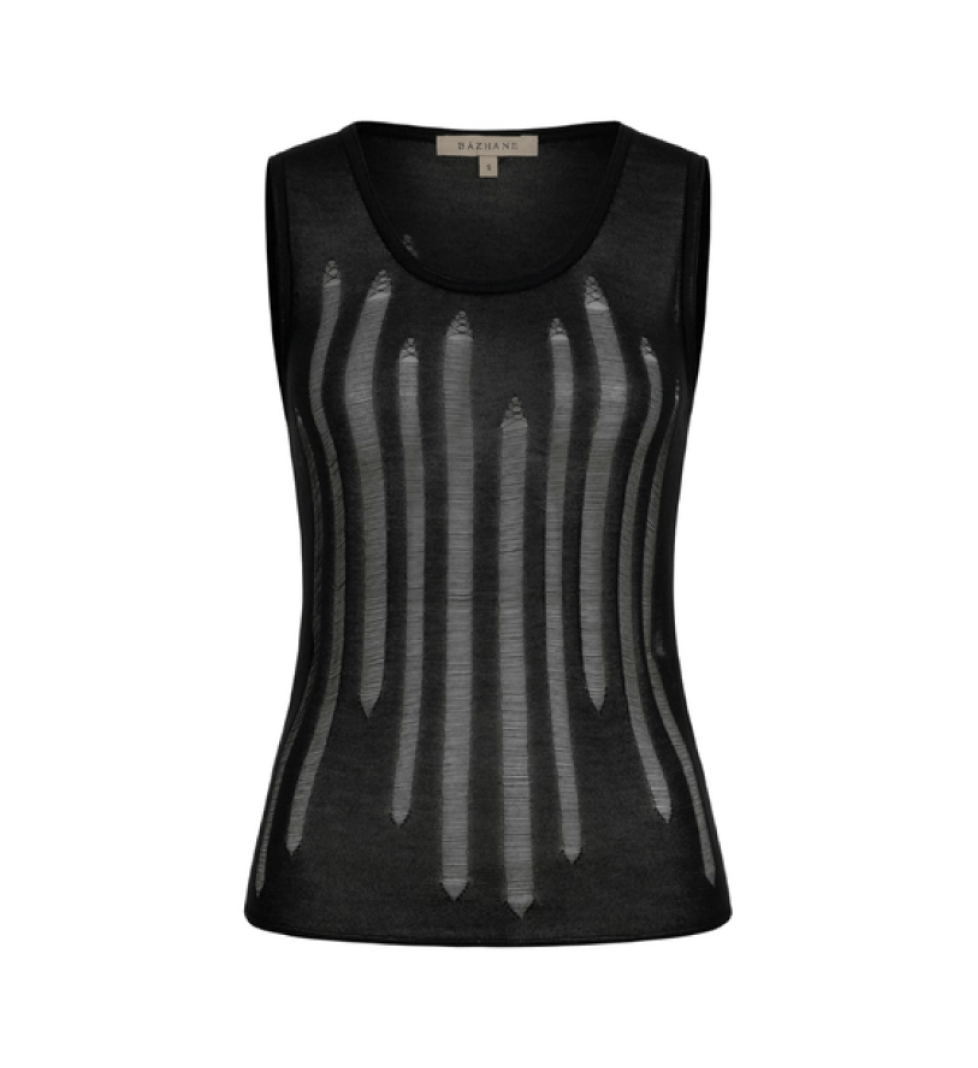 BAZHANE tank top knitted black