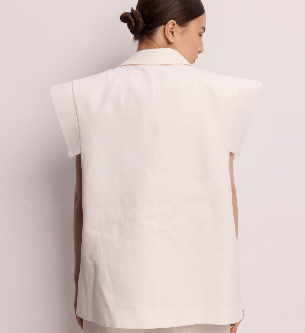 BAZHANE Linen Vivid vest milk