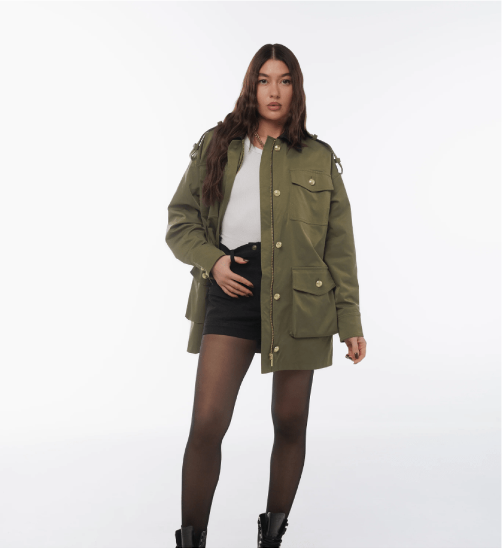 be:POSH insulated cotton parka khaki
