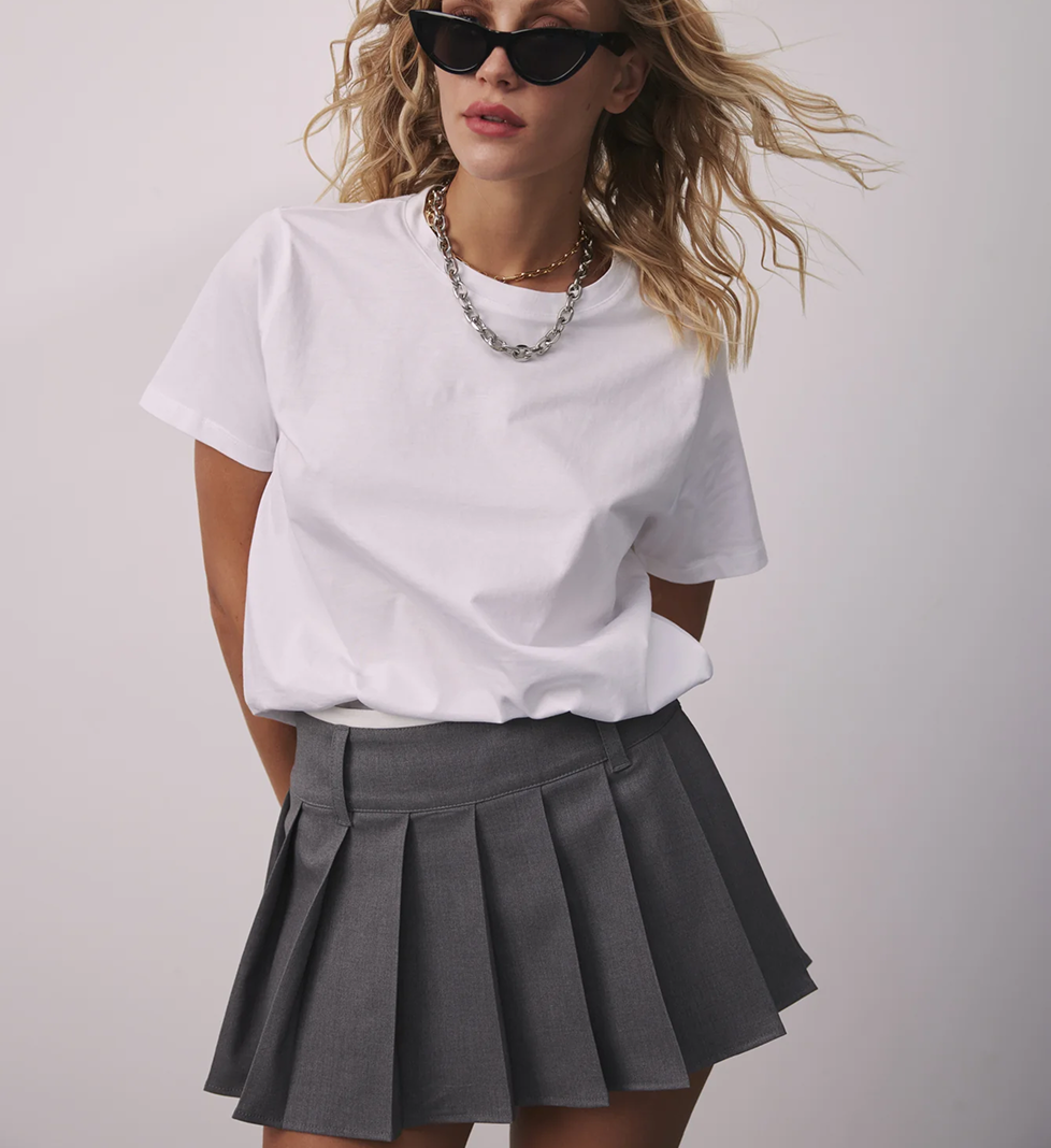 be:POSH gray cotton miniskirt