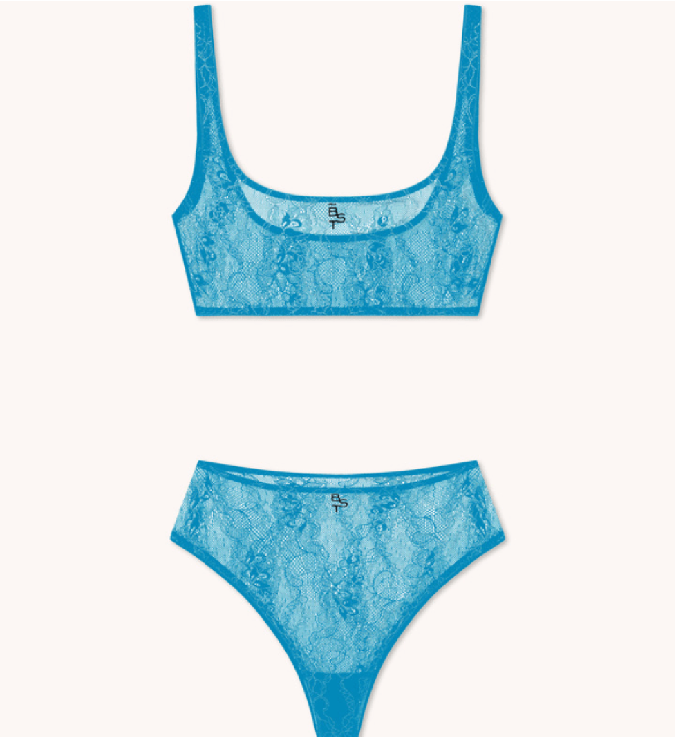 BlackSeaTribe Lace Lingerie set Turquoise