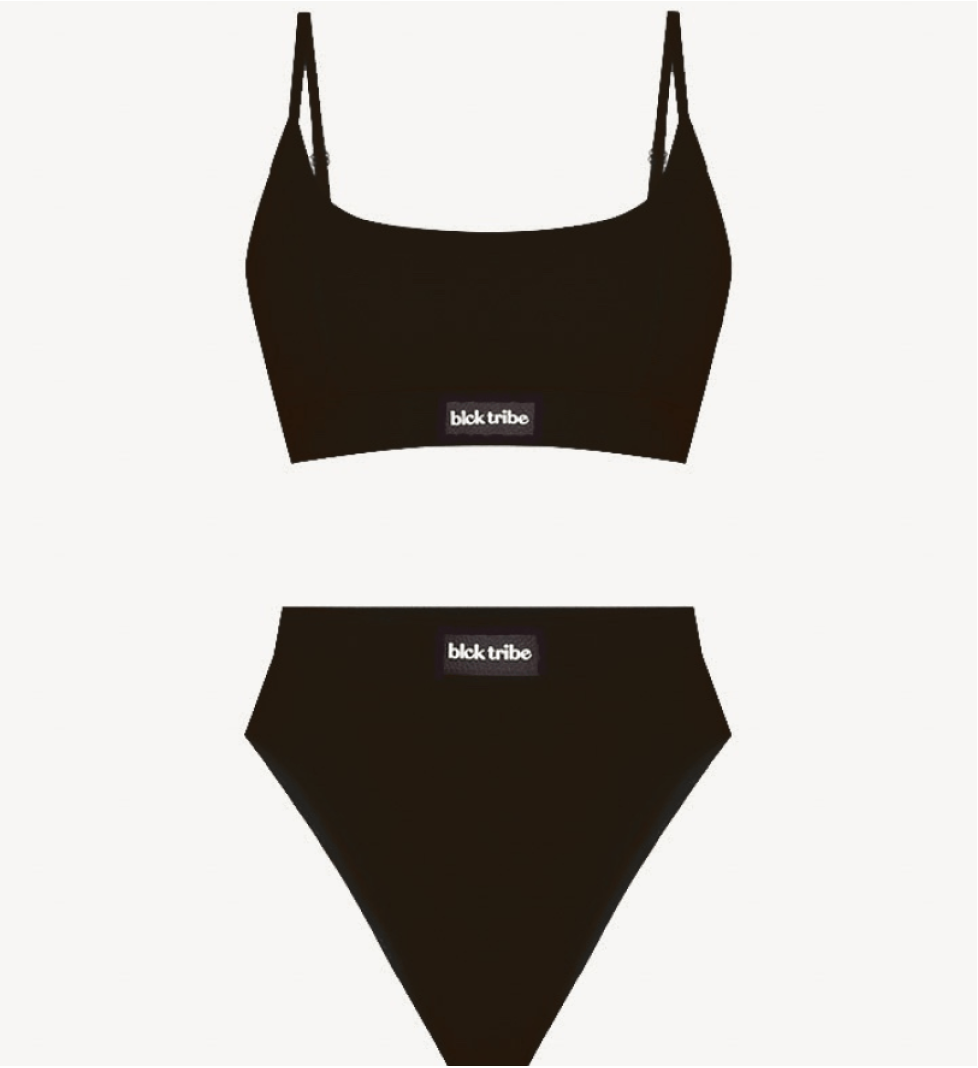 BlackSeaTribe Pct black&white High-Waisted Lingerie Set