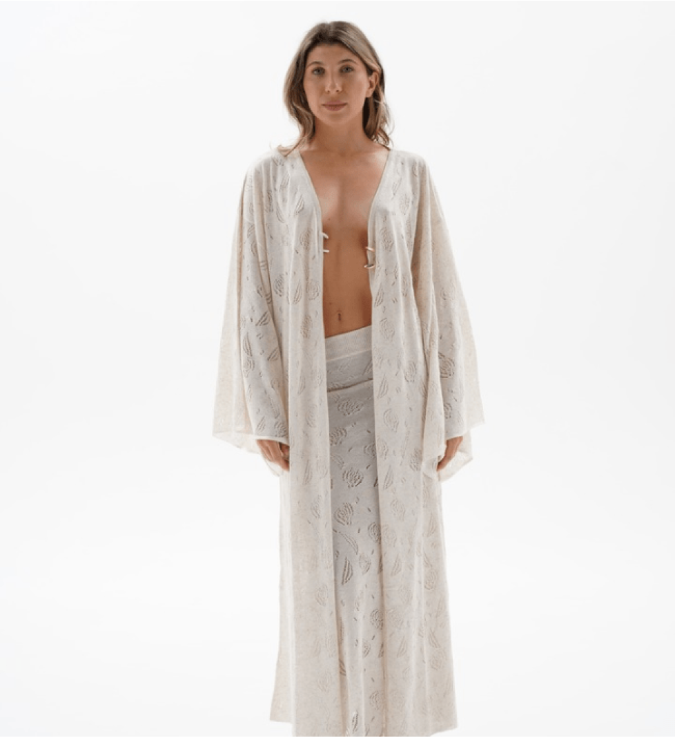 BlackSeaTribe Openwork Robe Coconut