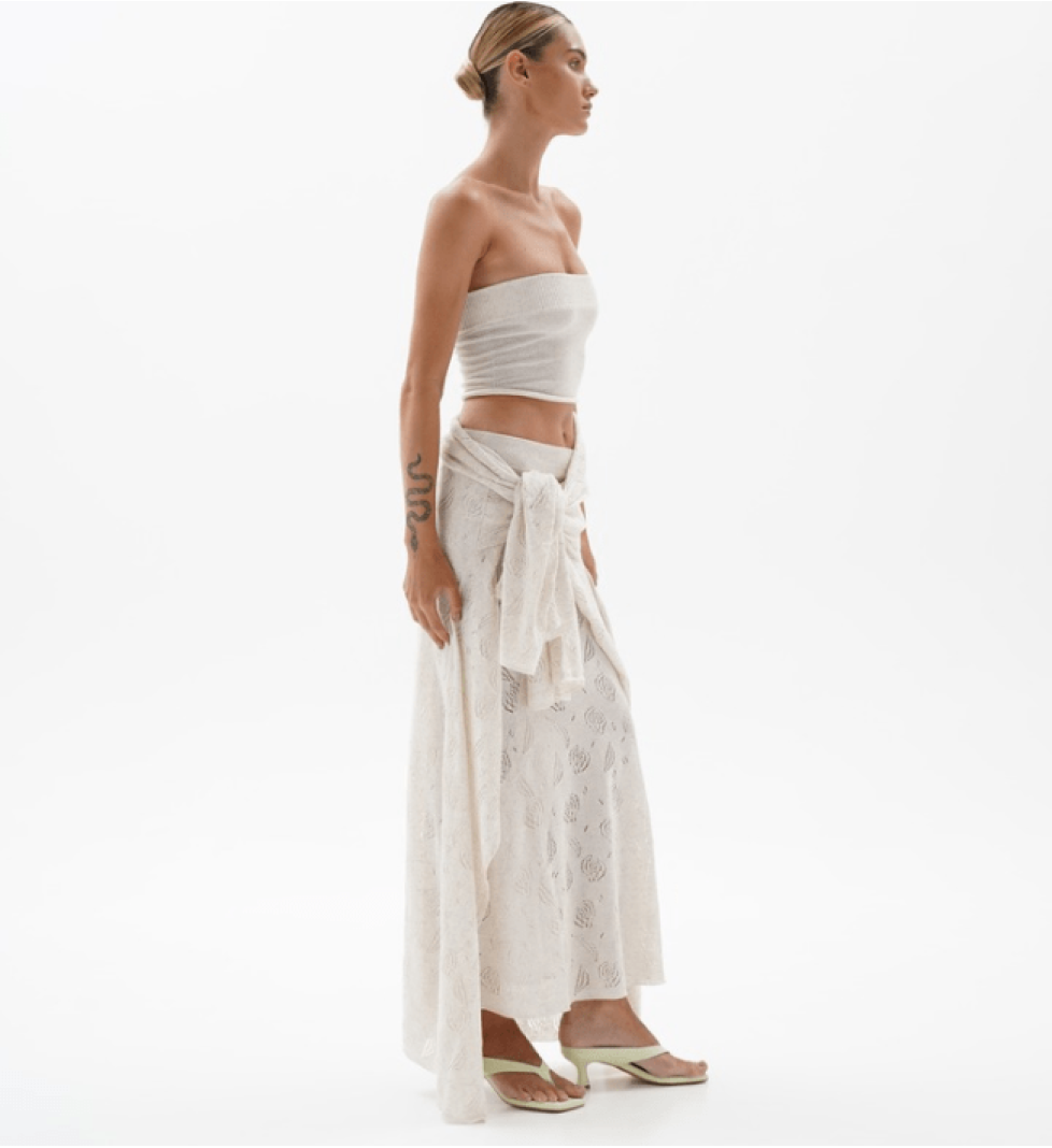 BlackSeaTribe Openwork Robe Coconut