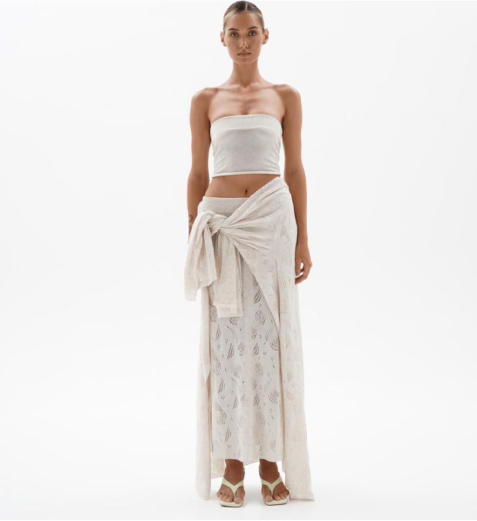 BlackSeaTribe Openwork Robe Coconut