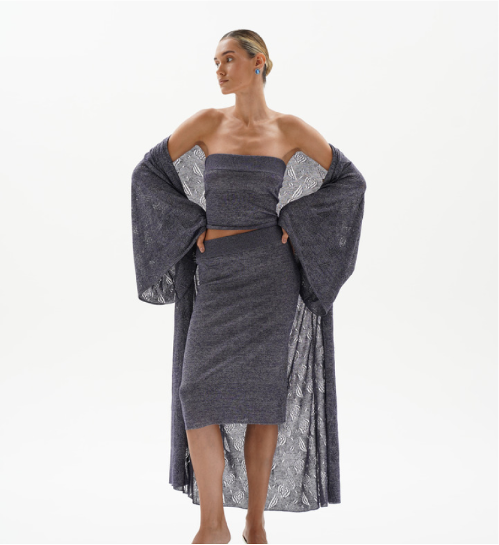 BlackSeaTribe Openwork robe violet