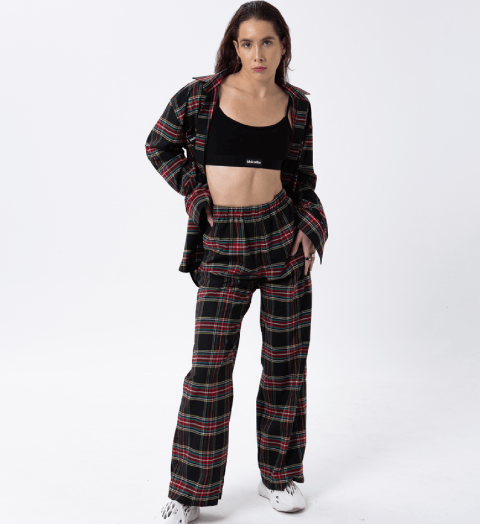 BlackSeaTribe women's warm pajama pants Red