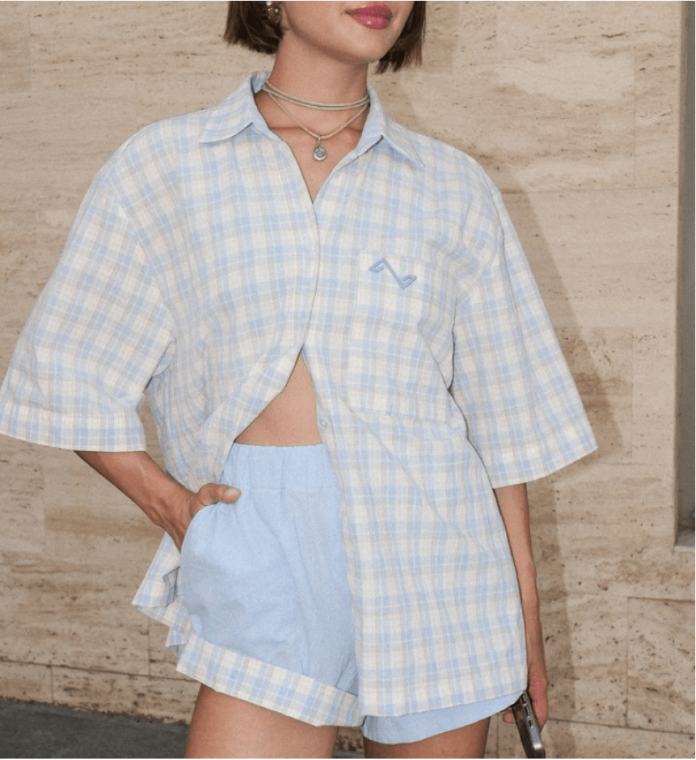 BlackSeaTribe Light blue Leo Suit with shorts