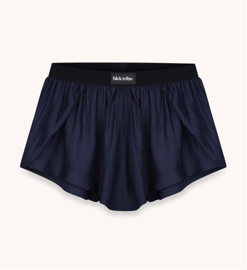 BlackSeaTribe Navy Blue Suit Pajamas with Shorts
