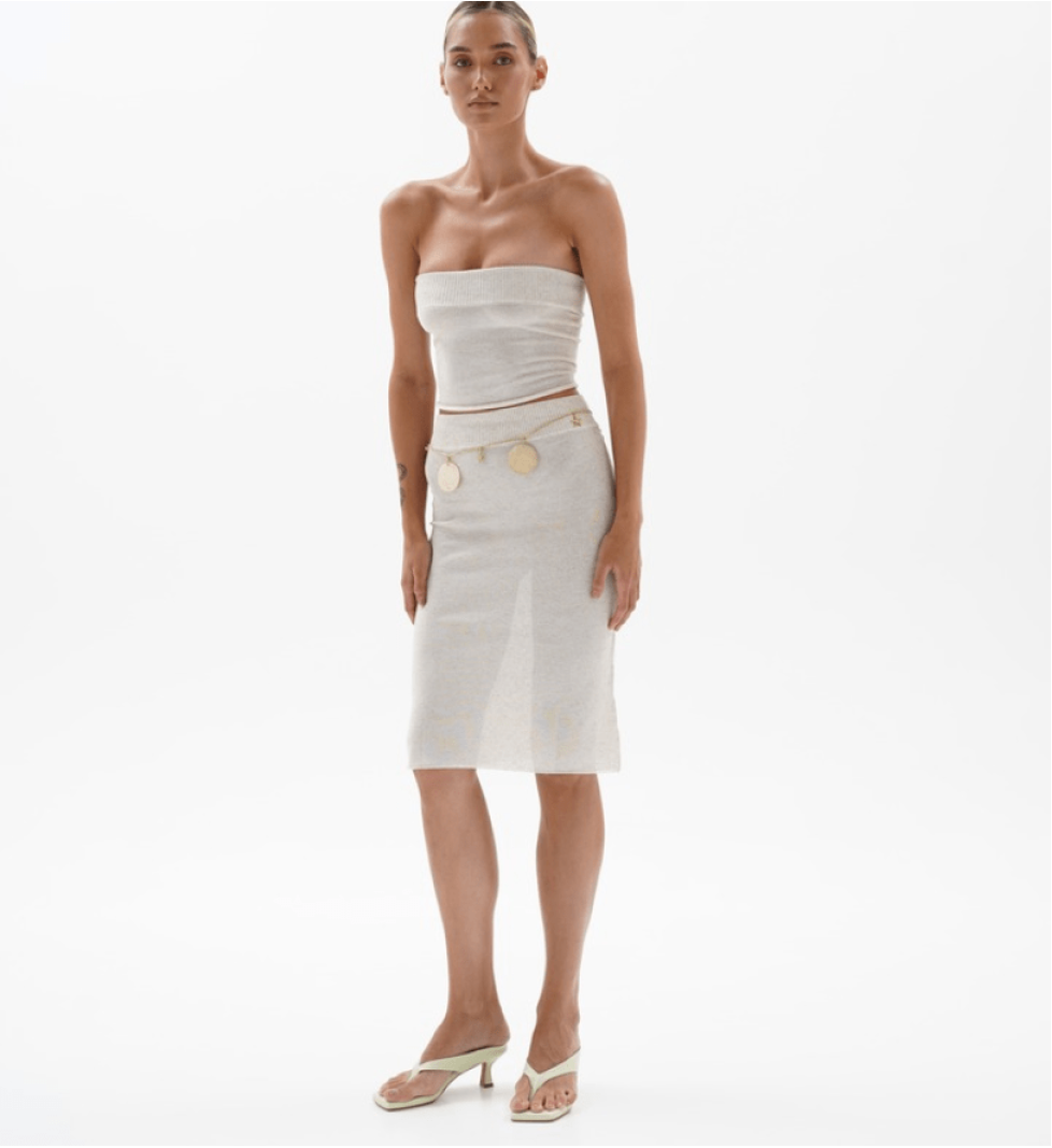 BlackSeaTribe Semi-sheer top coconut