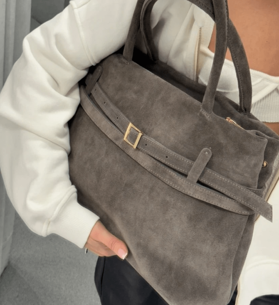 BLAZH' Suede bag graphite
