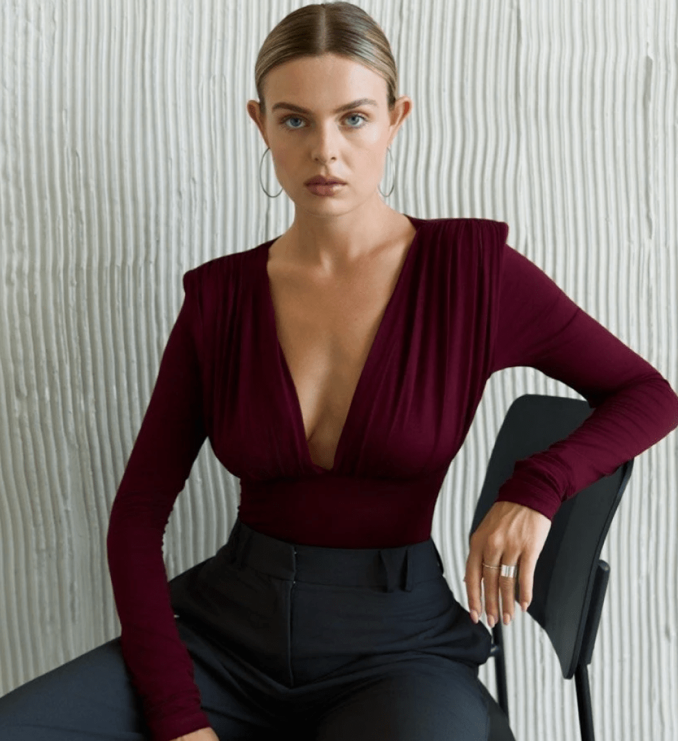 BLAZH' Body with shoulder pads burgundy