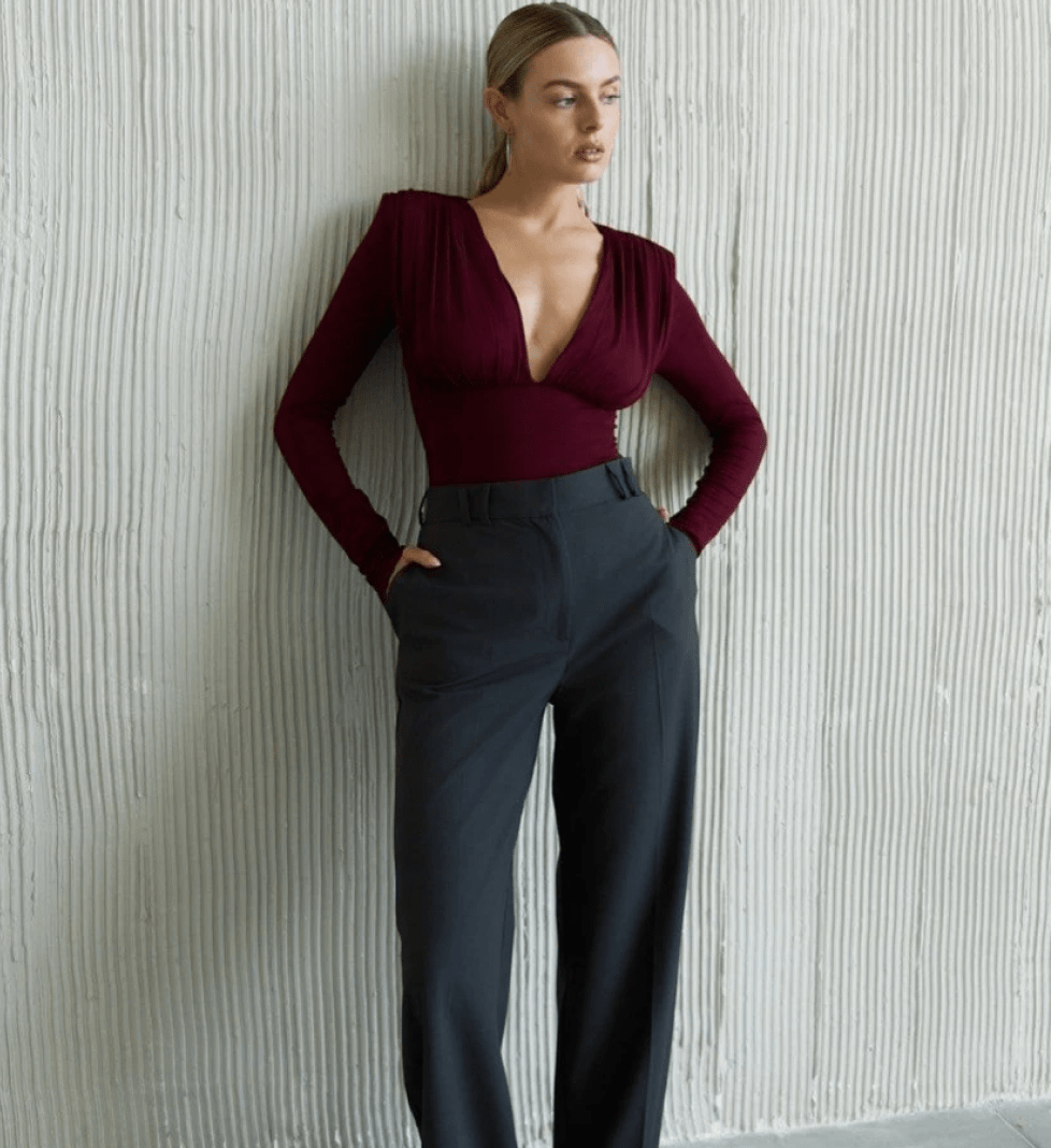 BLAZH' Body with shoulder pads burgundy