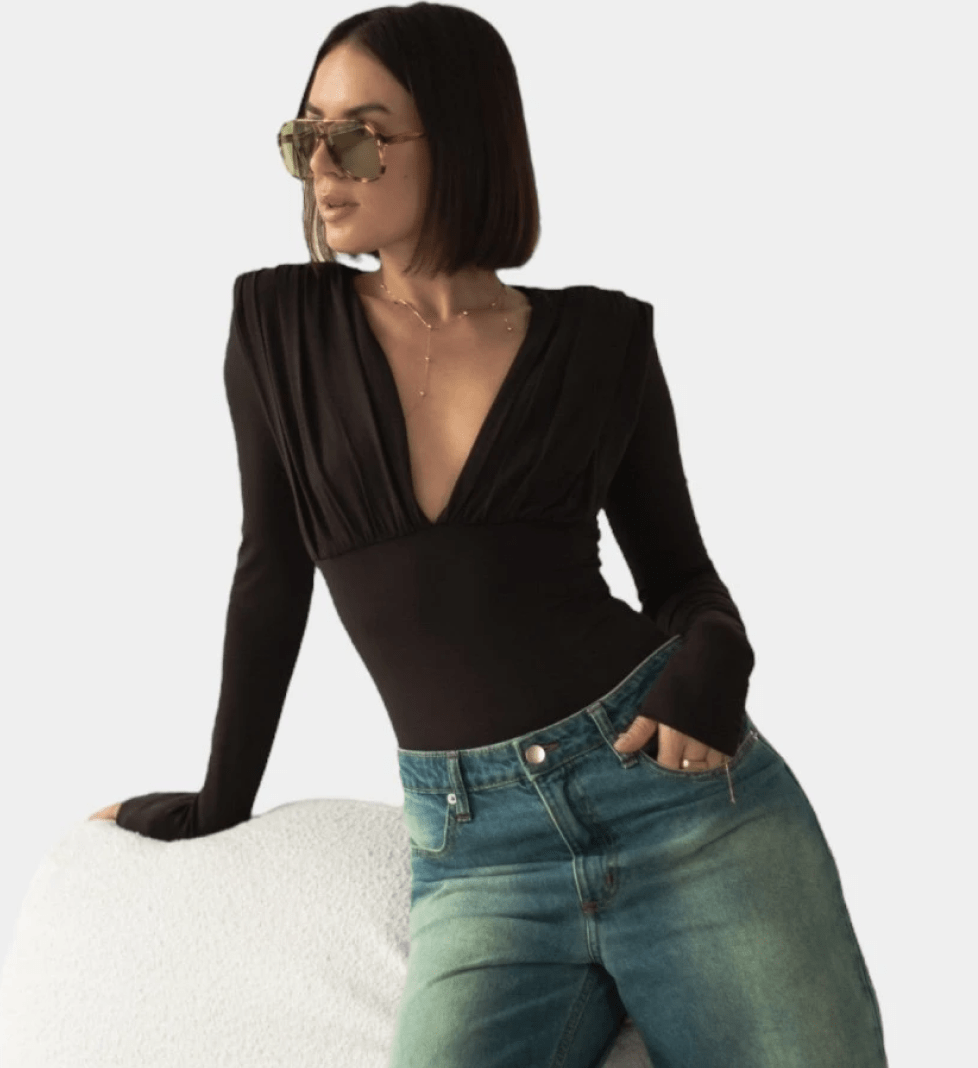 BLAZH' Body with shoulder pads chocolate
