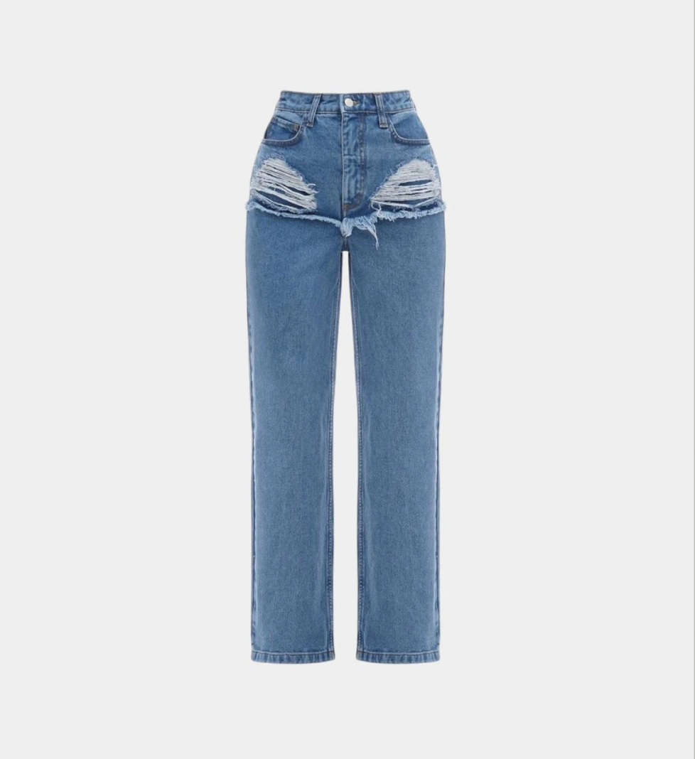 BLAZH' Straight fit jeans Distressed blue