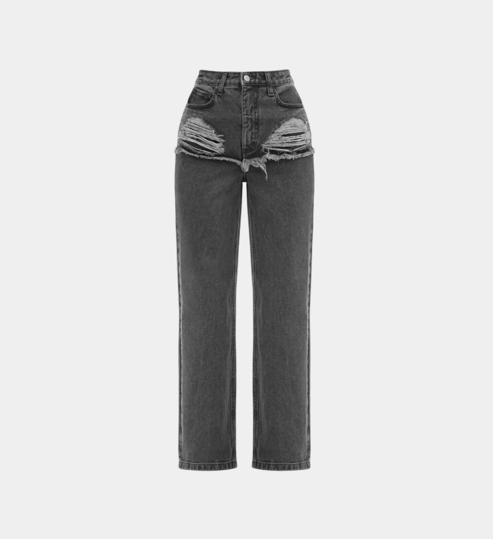 BLAZH' Straight fit jeans Distressed grey