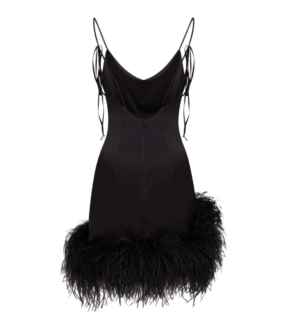 Blazy Shower Mini Paradise Bird Dress Black