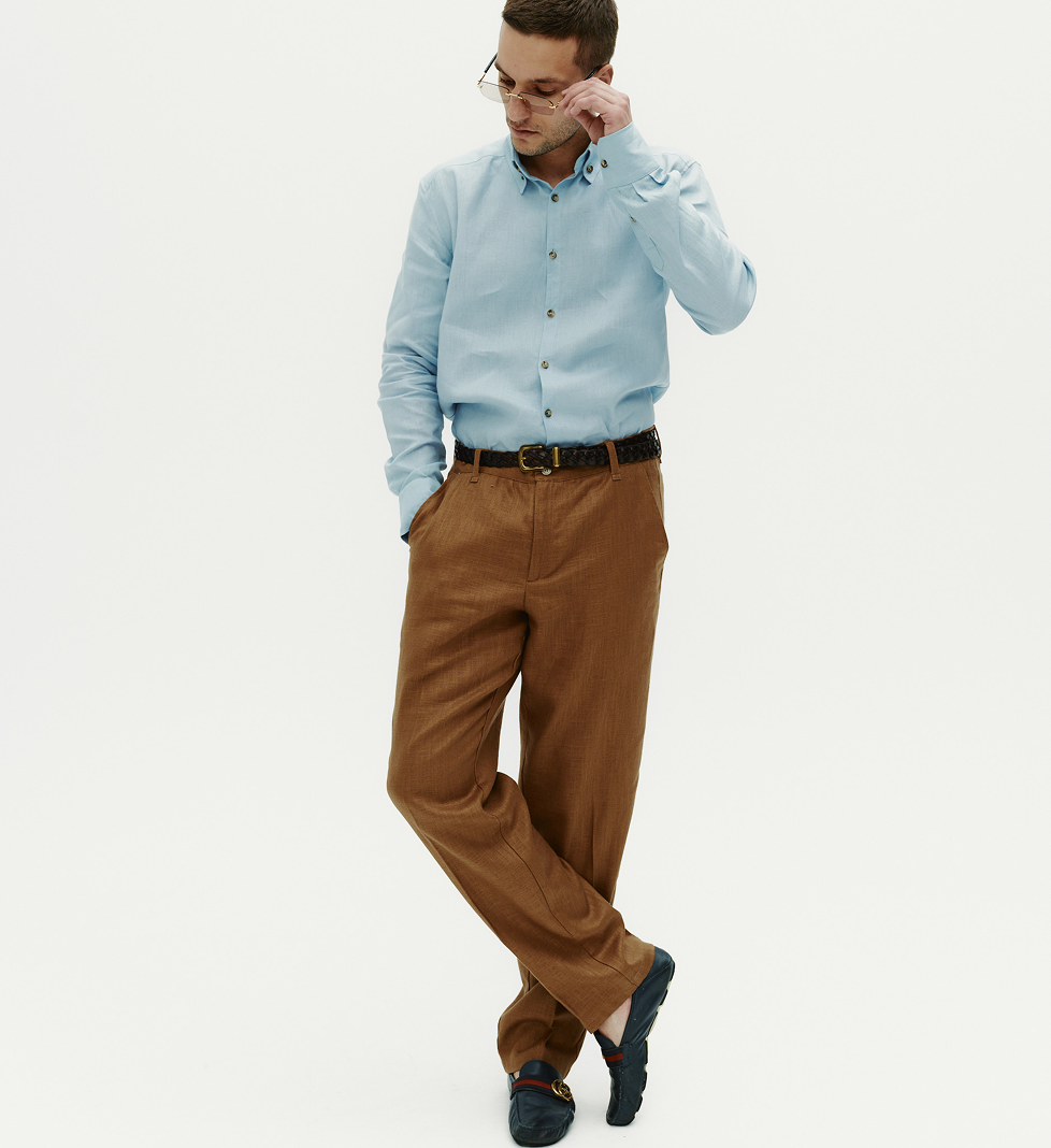 Blow Fashion Men's linen pants brown