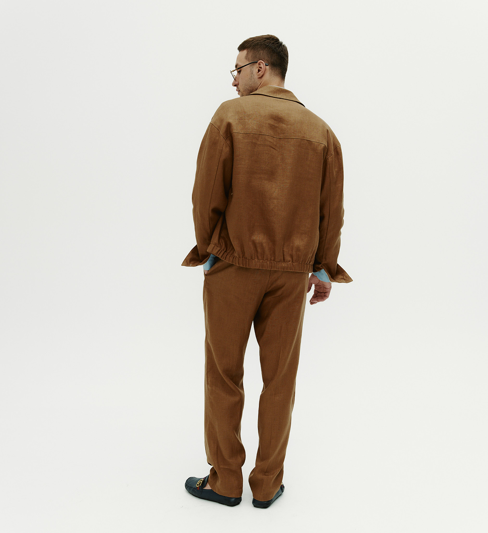 Blow Fashion Men's linen pants brown