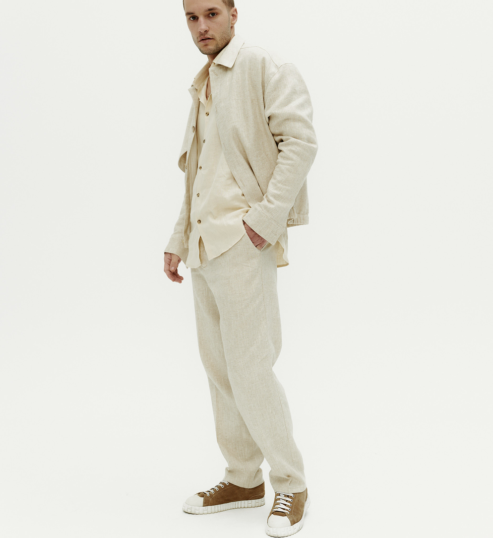 Blow Fashion Men's linen pants milk