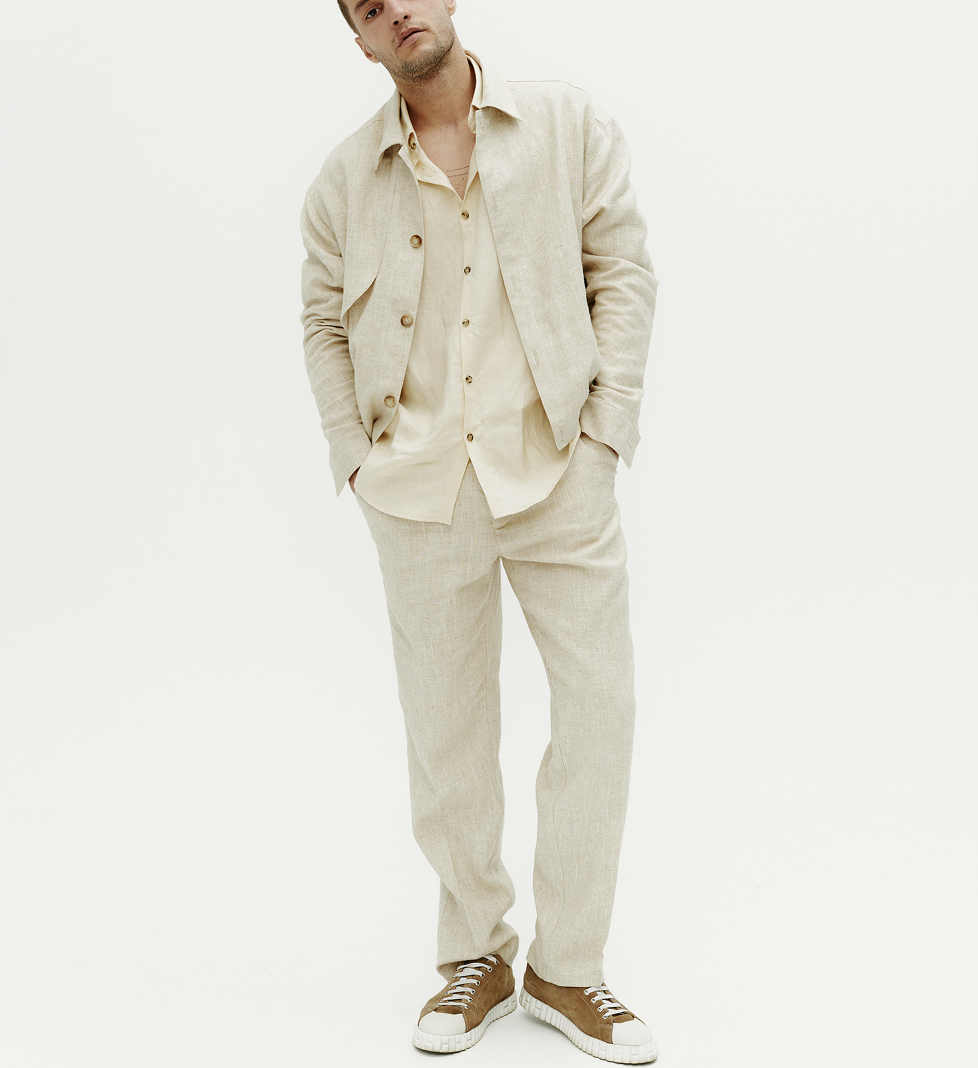Blow Fashion Men's linen pants milk