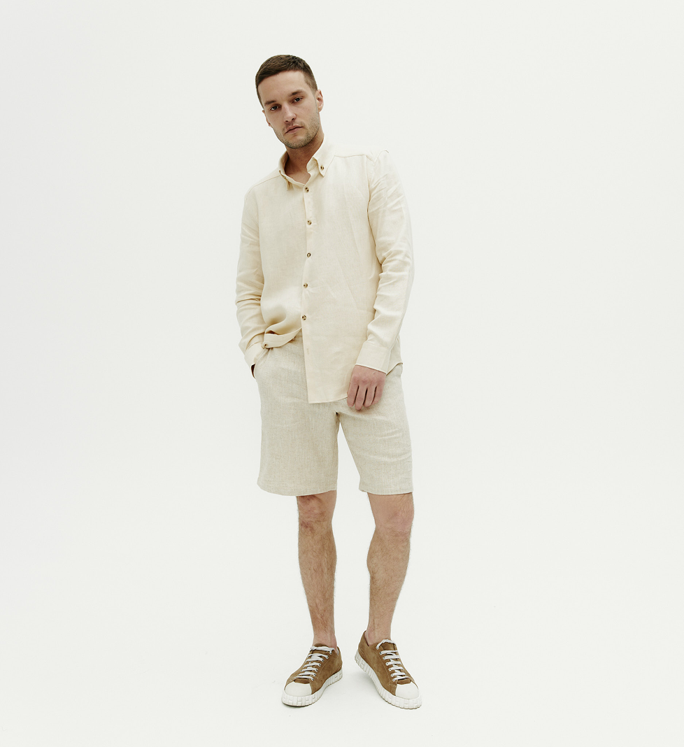 Blow Fashion Men's milk linen shirt