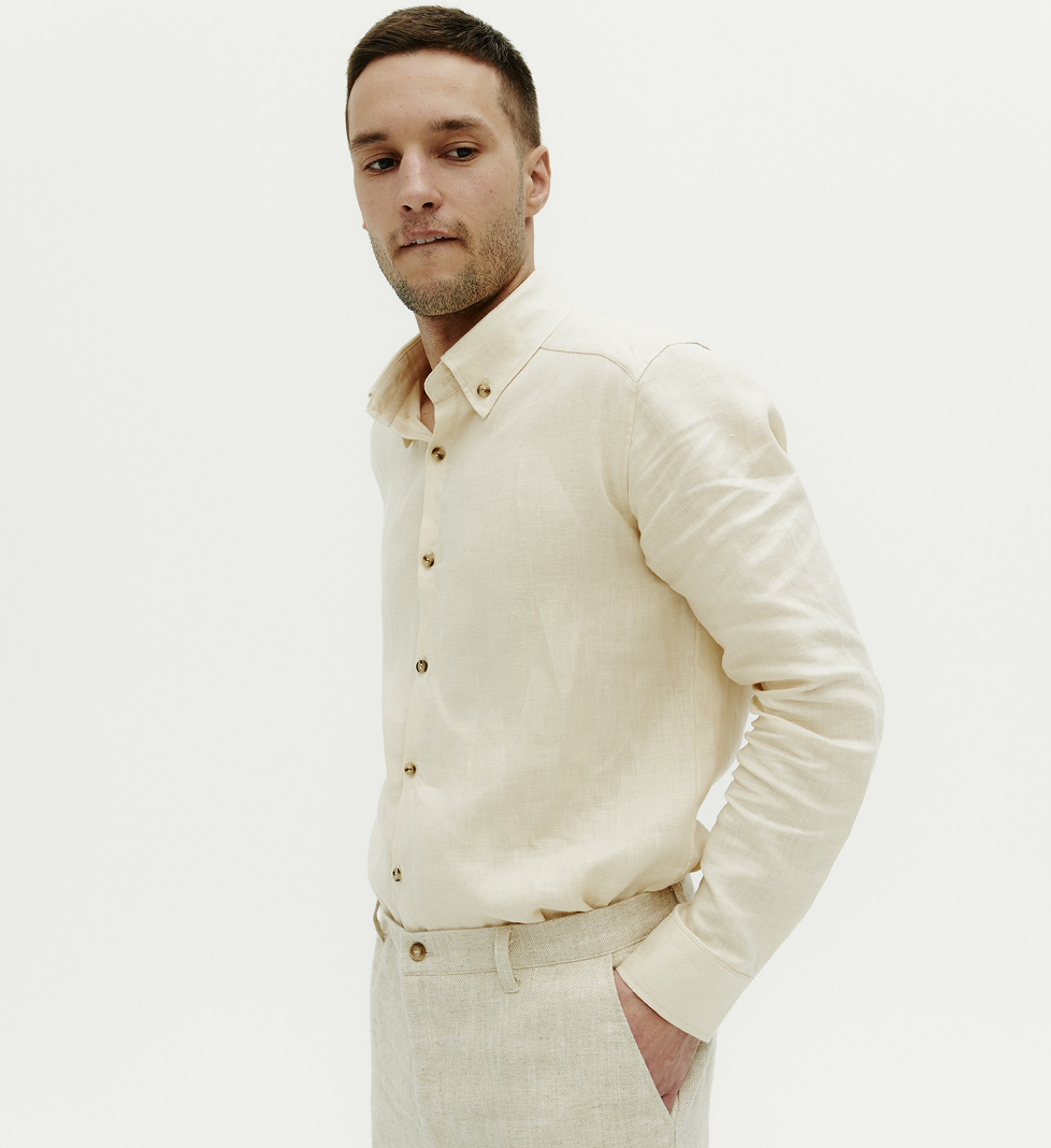 Blow Fashion Men's milk linen shirt