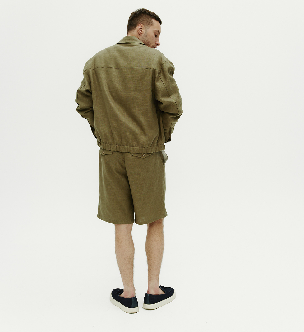 Blow Fashion Men's linen shorts in green