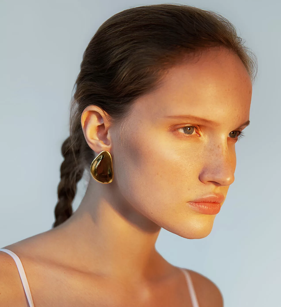 BRUA Earrings Amorphous Gold