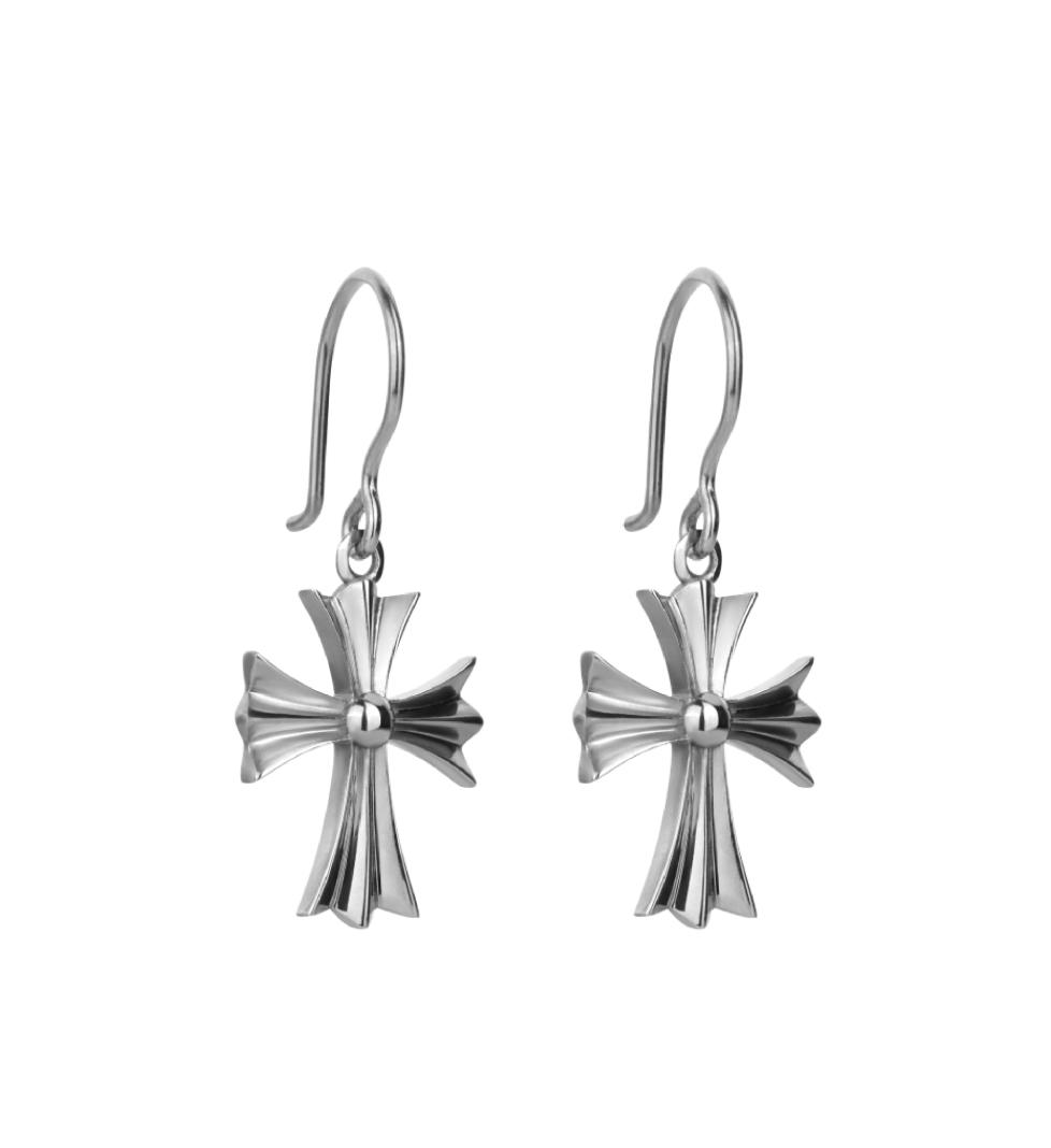 BRULI cross earrings silver