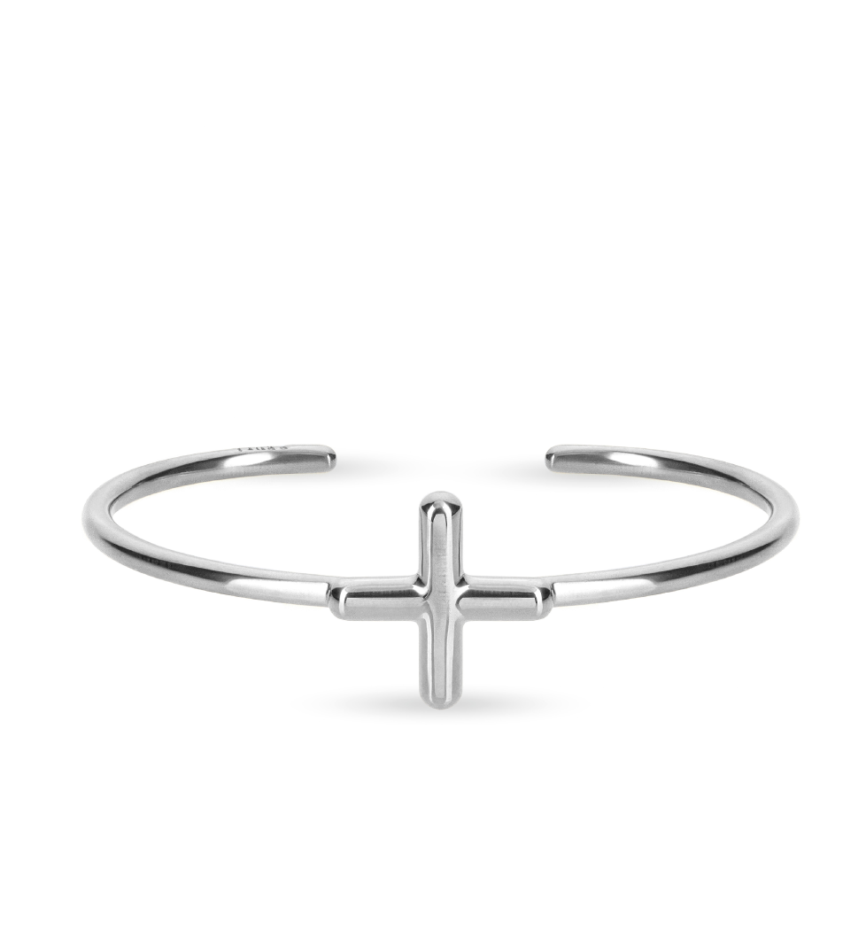 BRULI mono cross bracelet silver