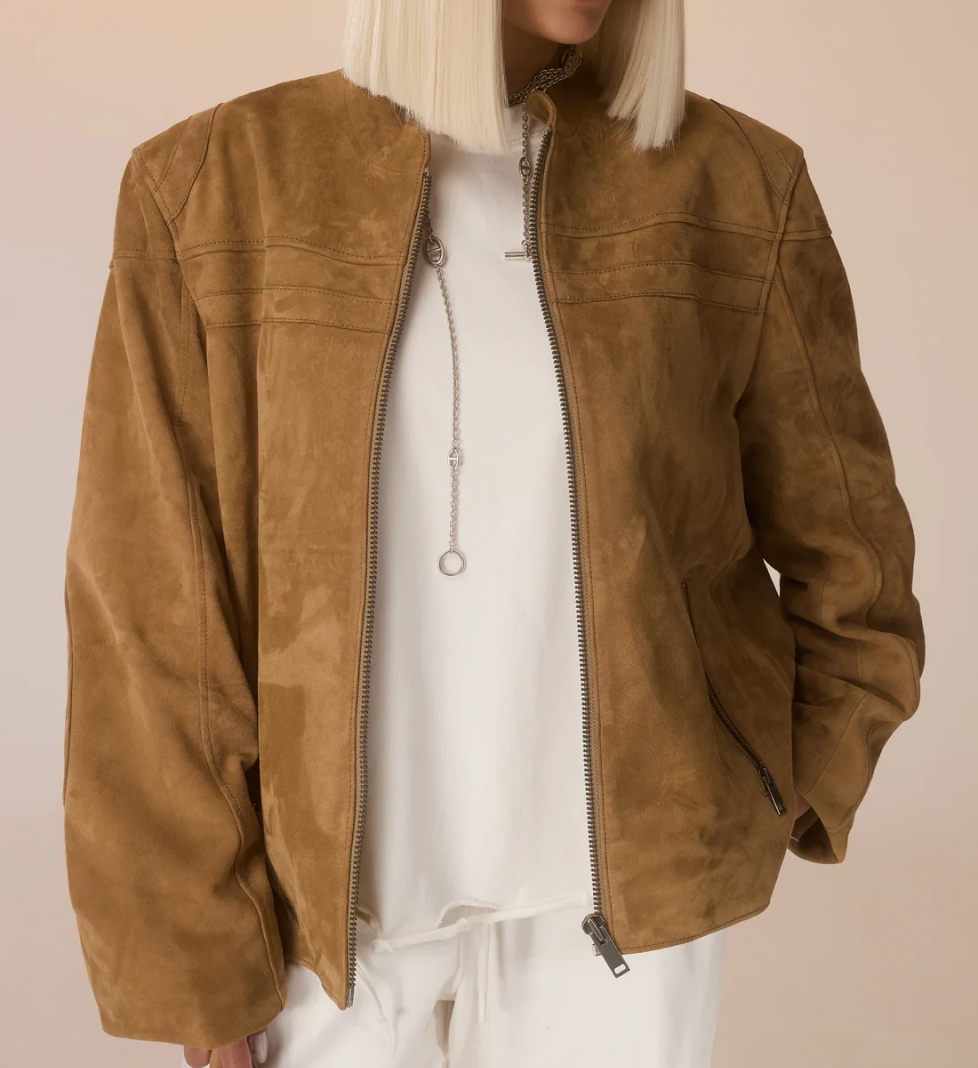 BUDDU suede jacket camel
