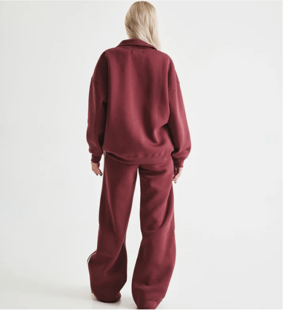 BUDDU Burgundy tracksuit with palazzo sport