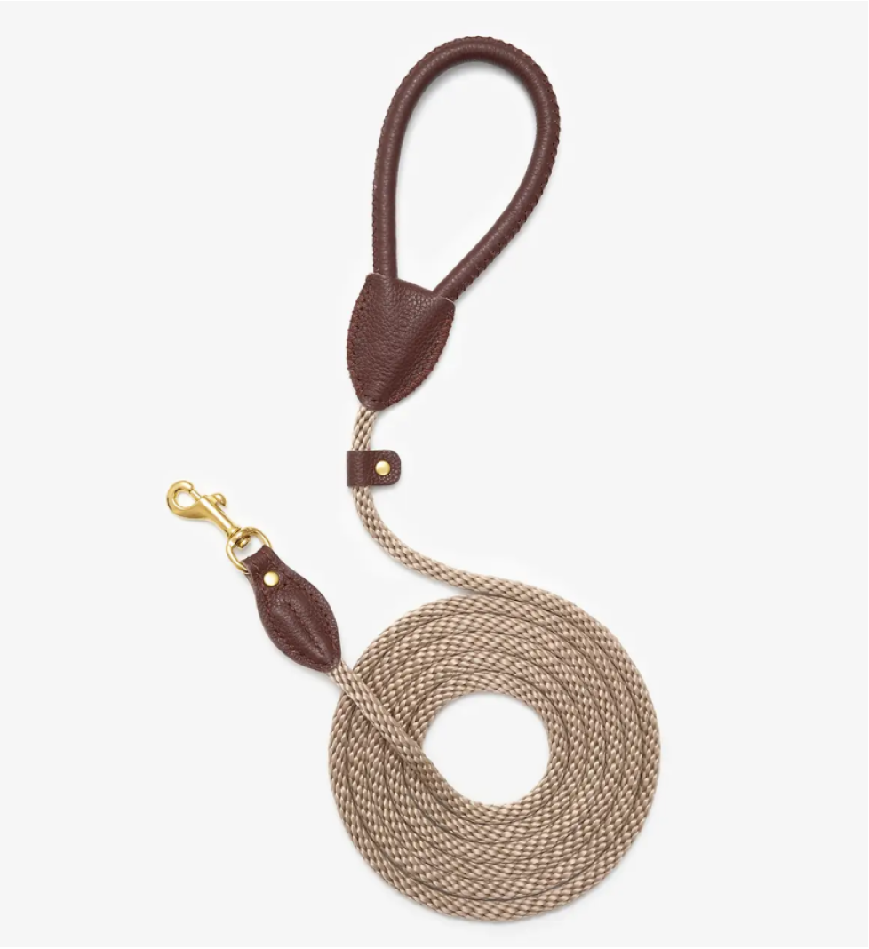 CHOUCHOU Leather leash for dogs "Caviar" brown