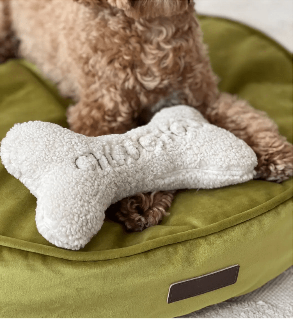 CHOUCHOU soft toy for dogs Bone “Teddy Collection” milk