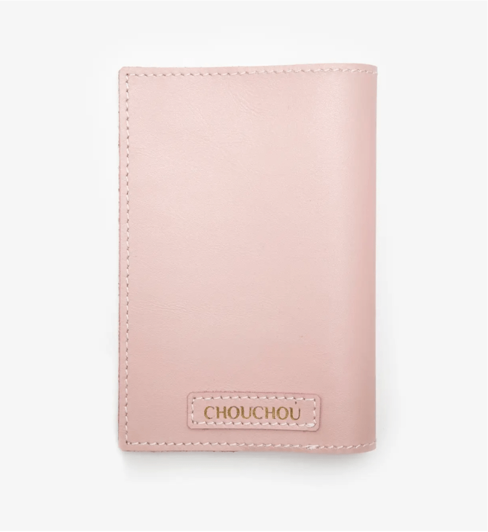 CHOUCHOU leather passport cover for dog pink