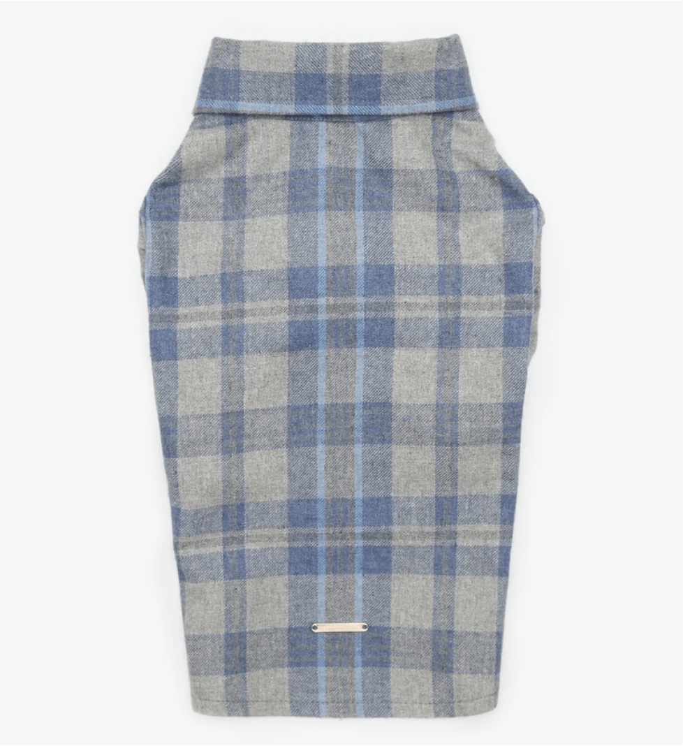 CHOUCHOU checkered shirt for dogs light blue
